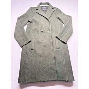 J.Crew Olga Top Coat Sz 2 Green 100% Italian Boiled Wool Long Coat Classic